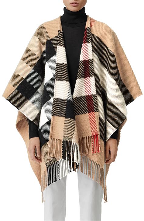 burberry mega check wool cape|burberry cashmere cape.